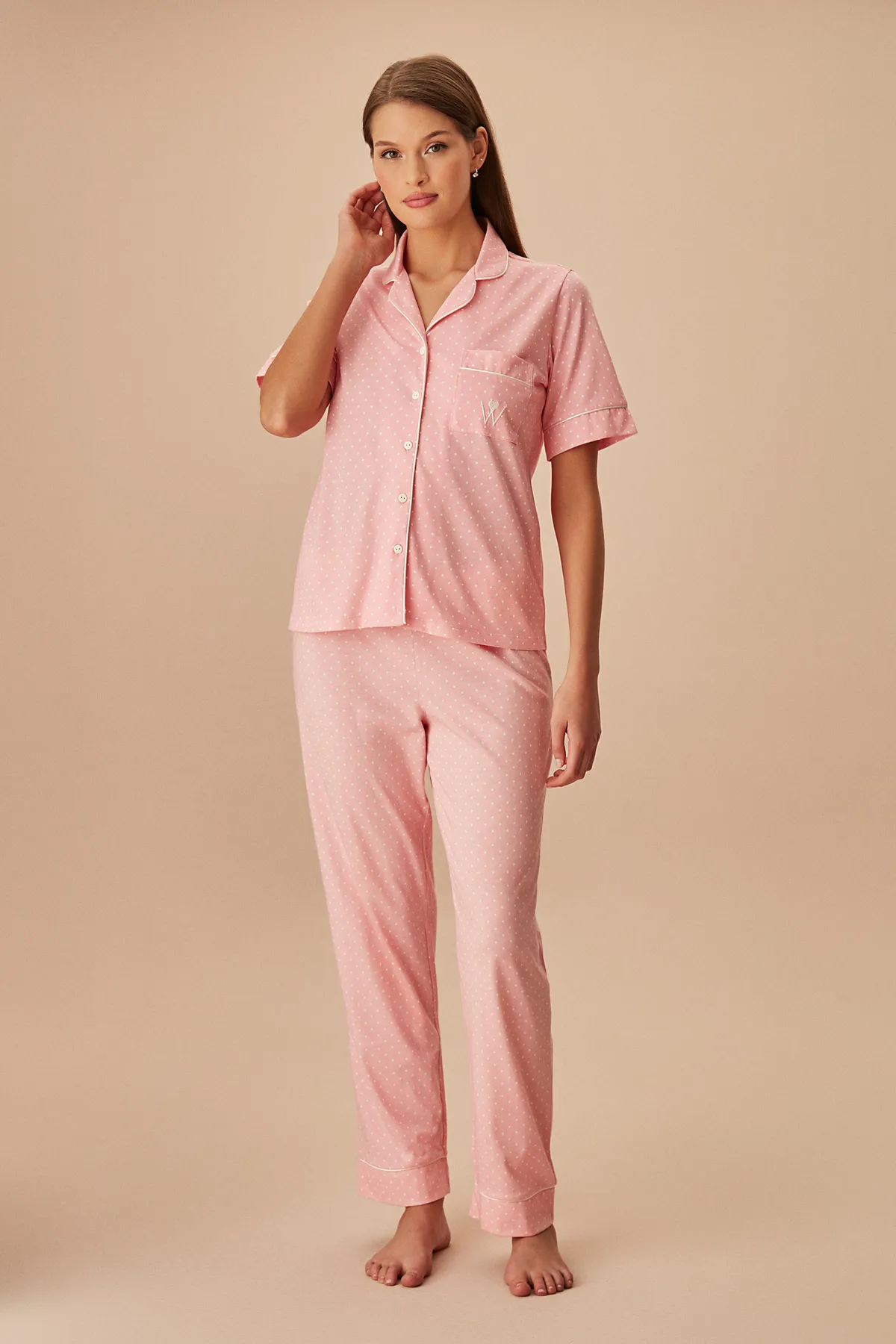 SUWEN  Spitzes maskulines Pyjama-Set