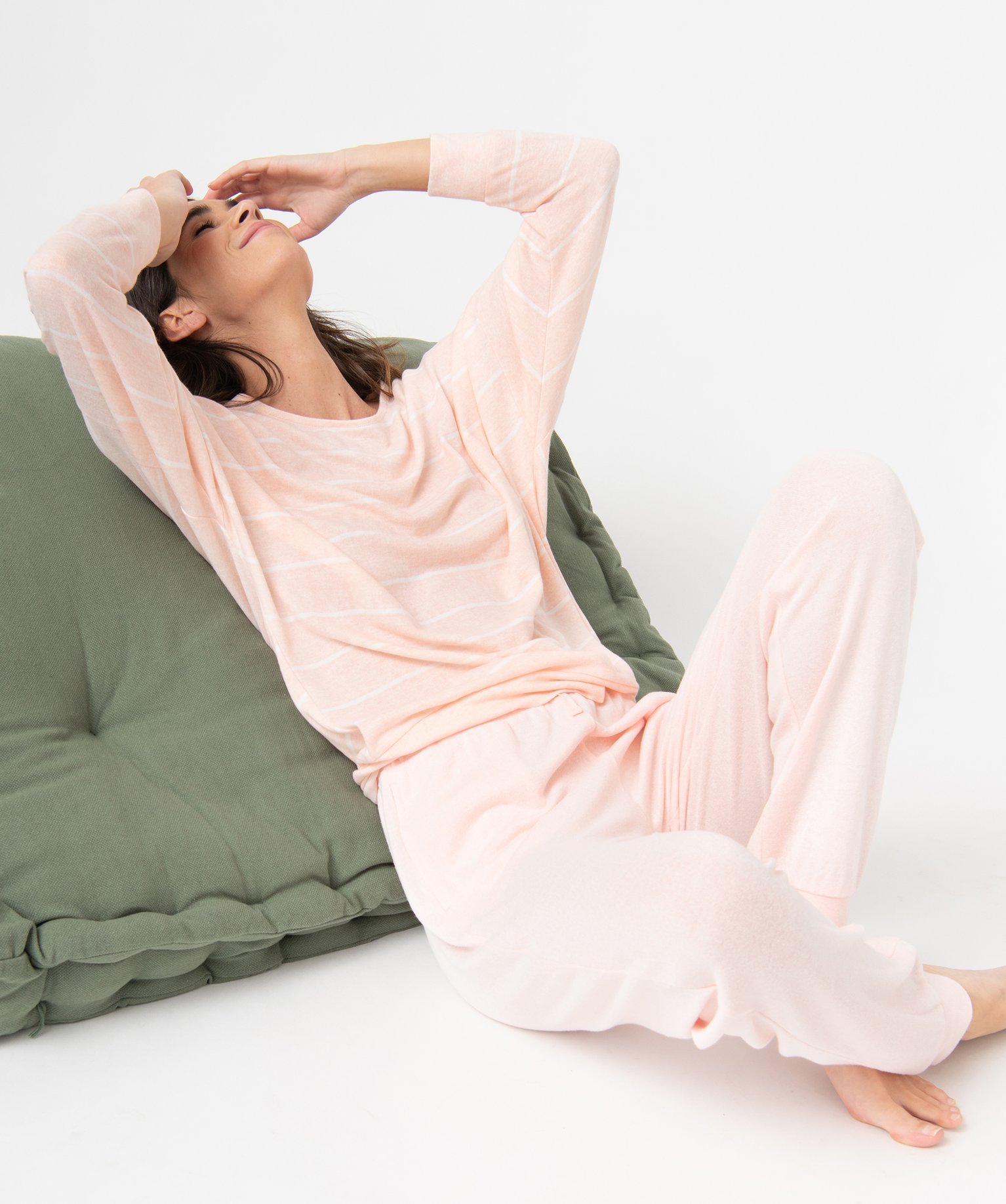 Pantalon de pyjama en maille fine femme rose | GEMO