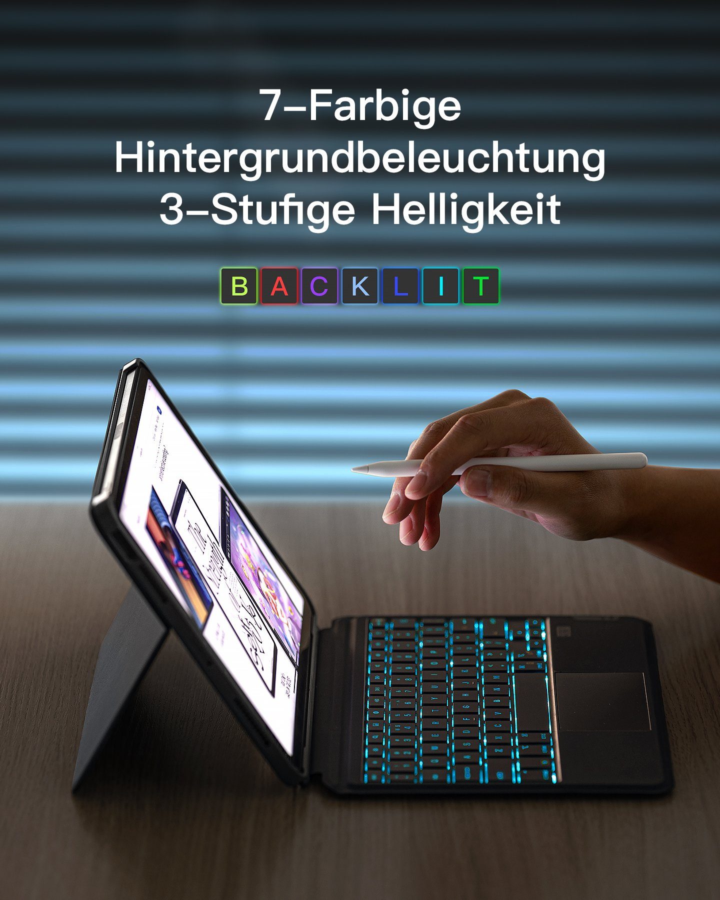 Inateck Bluetooth Tastaturhülle Kompatibel mit iPad Air 5/4, iPad Pro 11 iPad-Tastatur