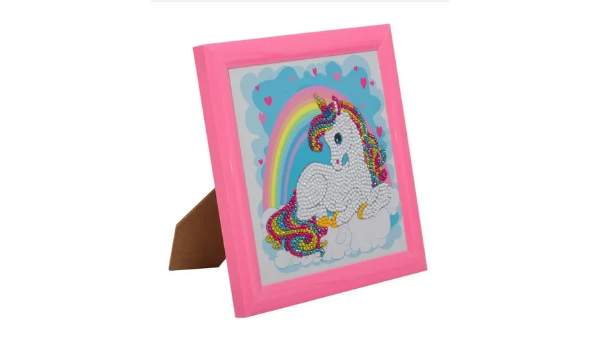 Craft Buddy - Crystal Art Diamond Painting Frameables Regenbogen Einhorn 18 x 18 cm