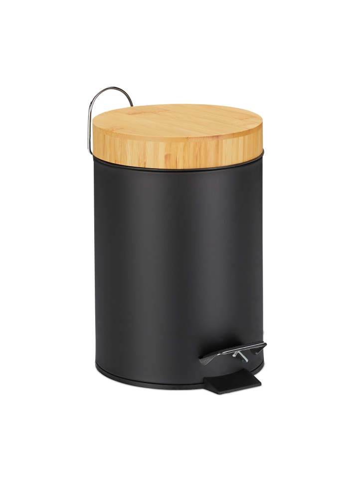relaxdays Badmülleimer in Schwarz - 3 l günstig kaufen onesize