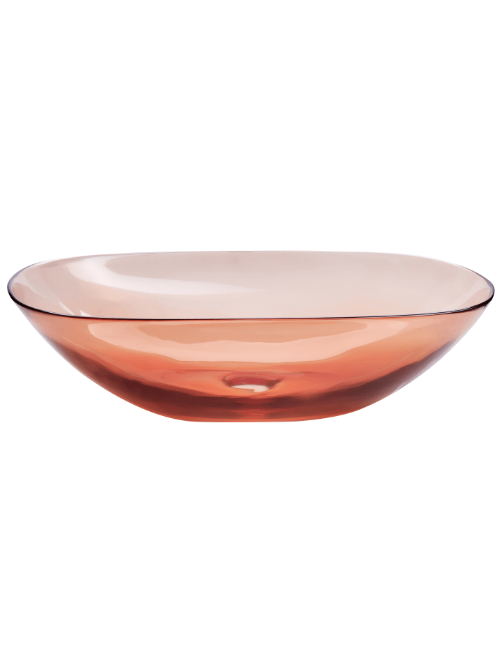 Beliani Waschbecken MOENGO in Transparent/Rot - (W) 54 x (H) 15 x (L) 36 cm günstig kaufen onesize