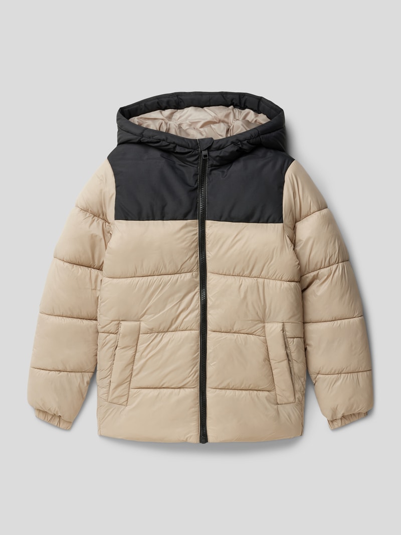 Steppjacke mit Label-Detail Modell 'ETOBY' in stein