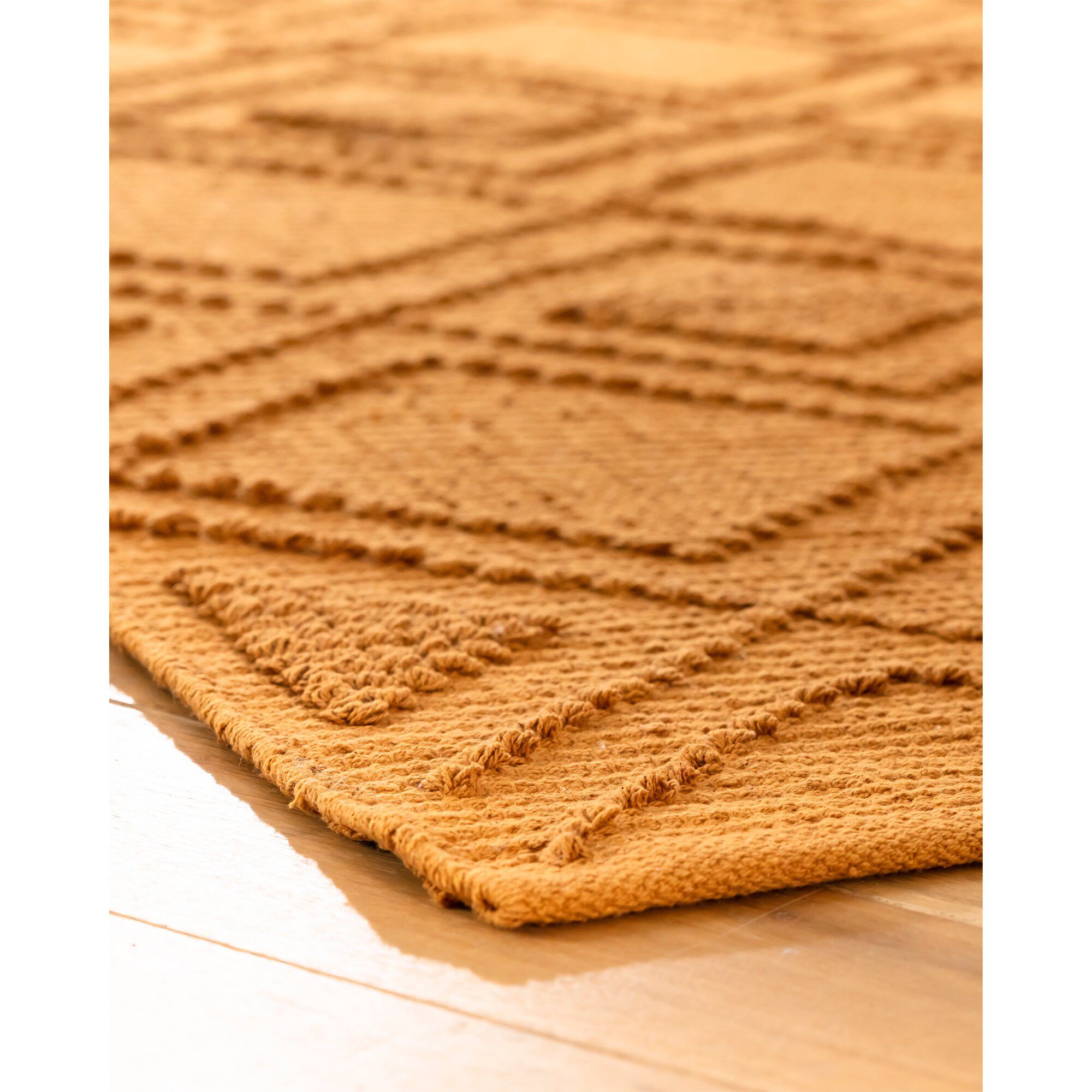 Tapis bouclette en coton imprimé