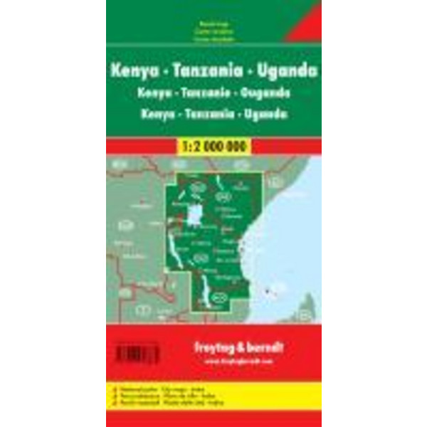 Kenya - Tansania - Uganda - Straßenkarte