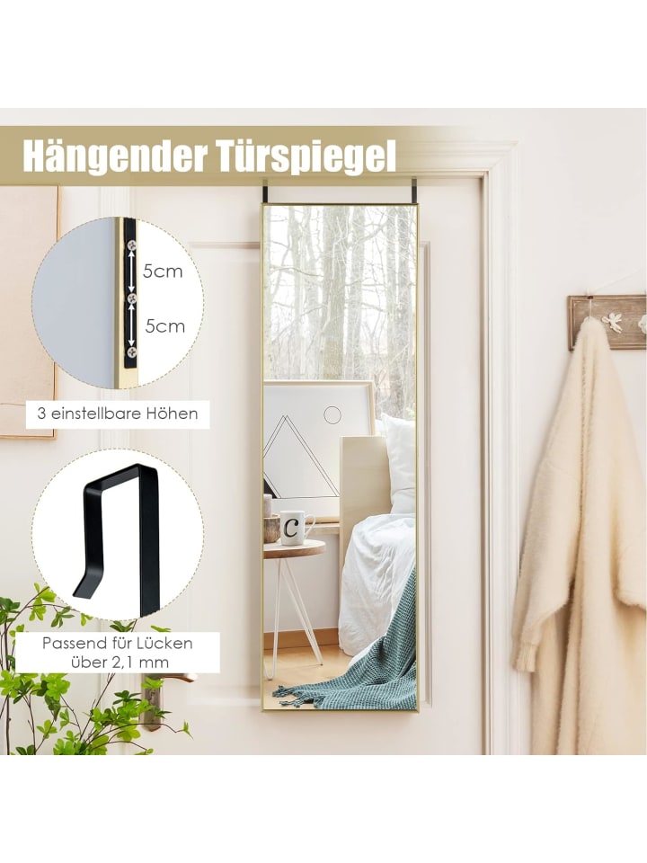 COSTWAY Wandspiegel 37 x 120cm in Gold günstig kaufen 120 cm