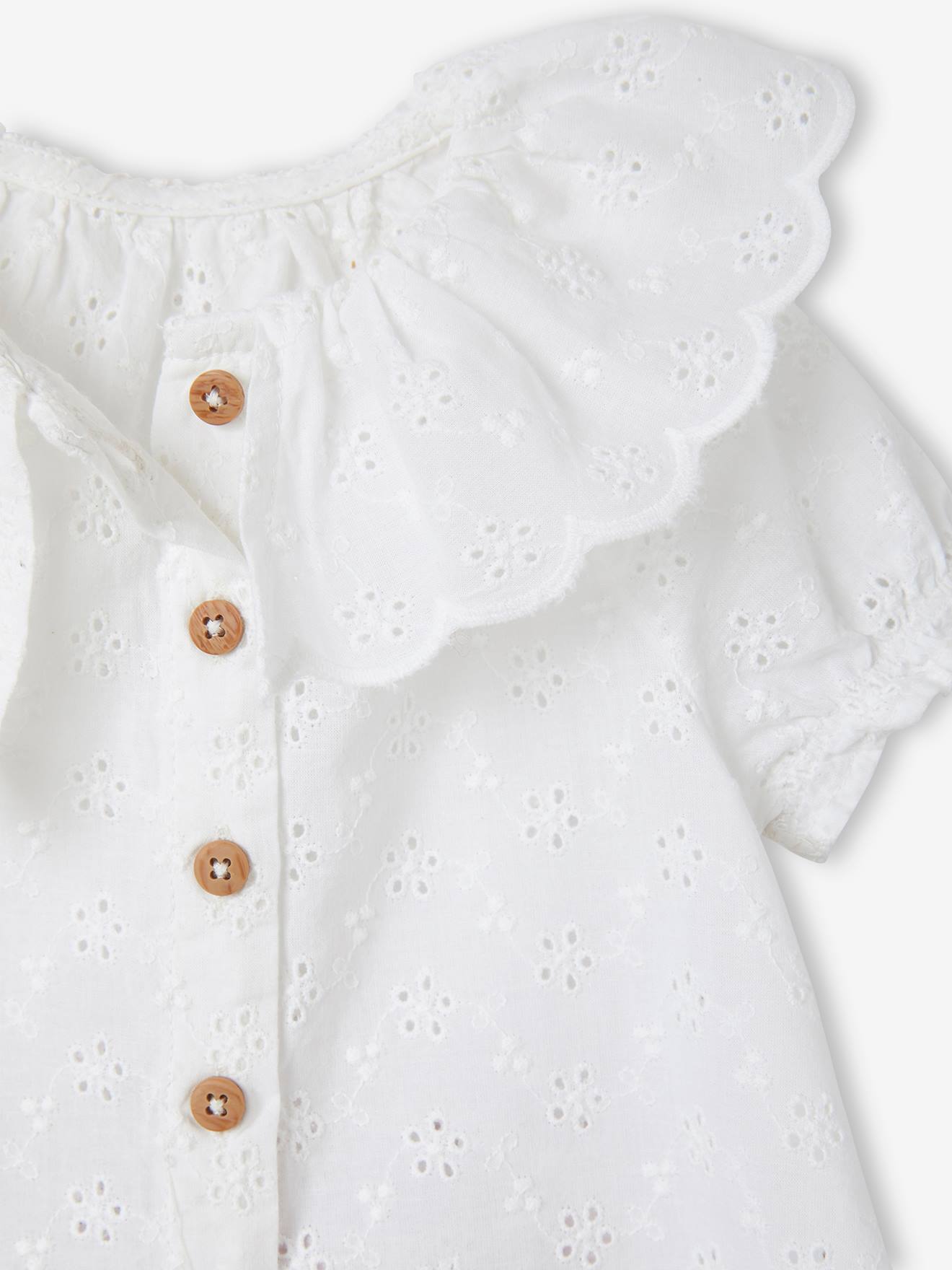 Vertbaudet Mädchen Baby-Set: Bluse, Shorts & Haarband - rosa