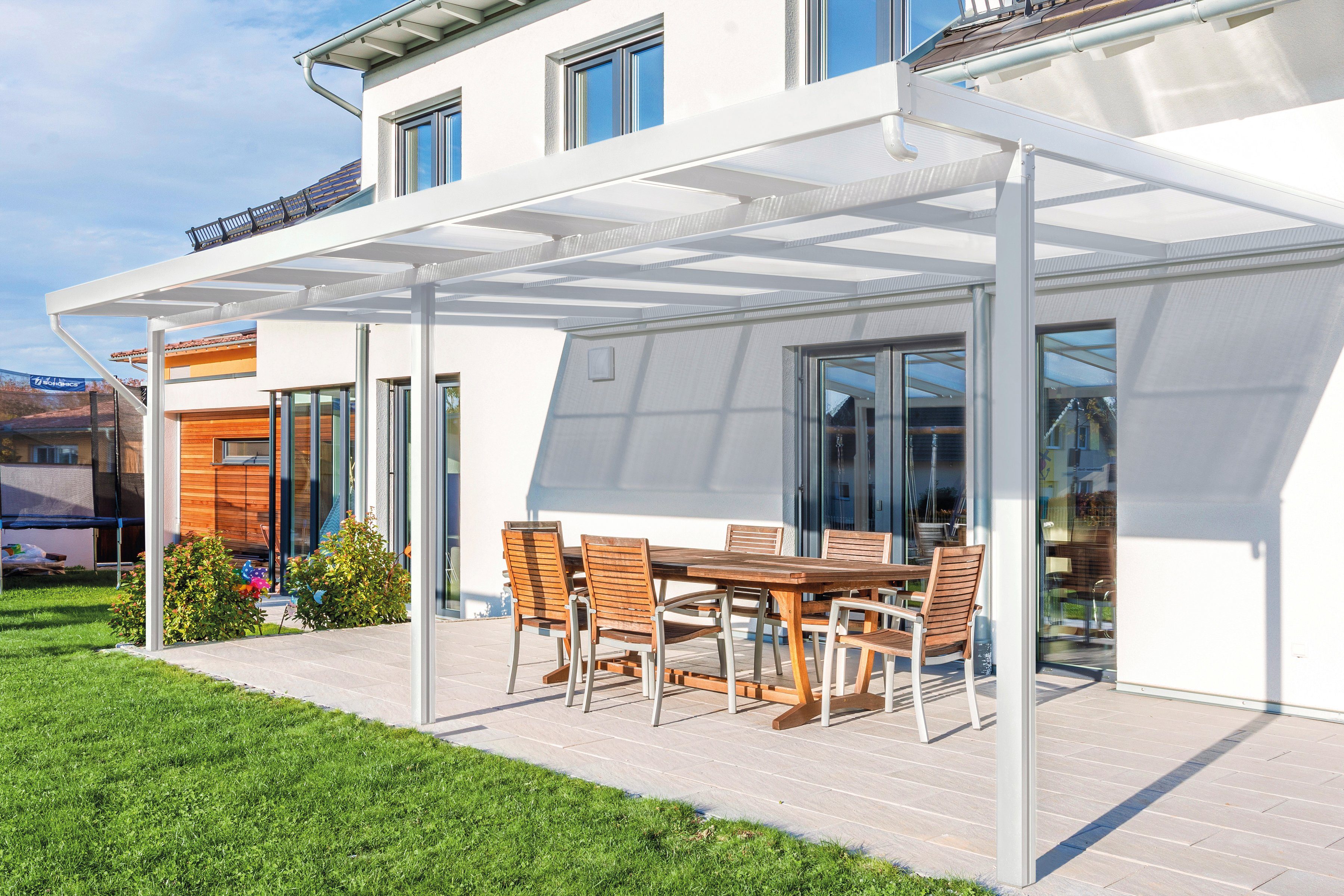 GUTTA Terrassendach Premium, BxT: 611x406 cm, Bedachung Doppelstegplatten, BxT: 611x406 cm, Dach Polycarbonat Opal