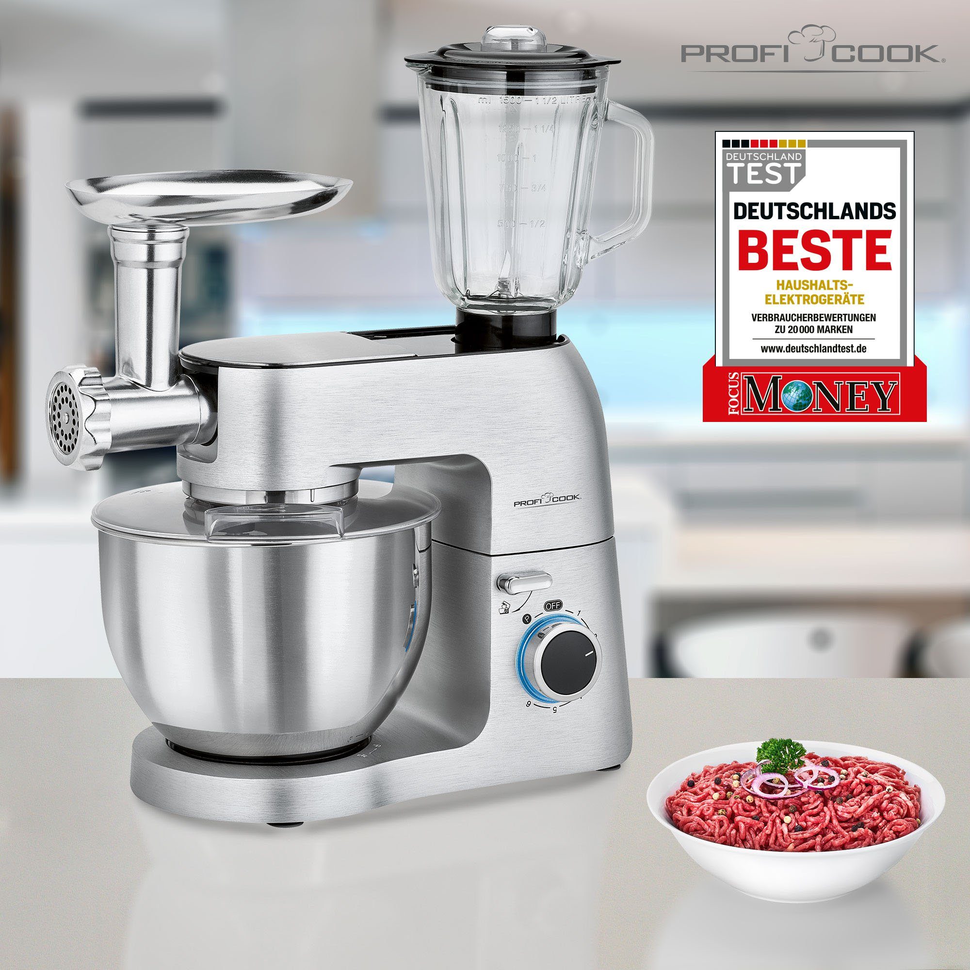ProfiCook Küchenmaschine PC-KM 1189, 1500 W, 6,7 l Schüssel