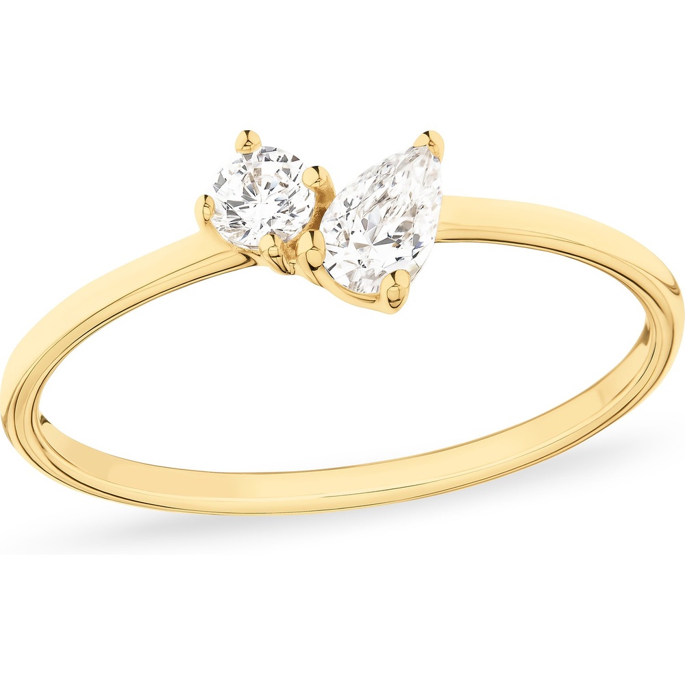 FAVS Bague pour femme 375 Or jaune or jaune Bague
