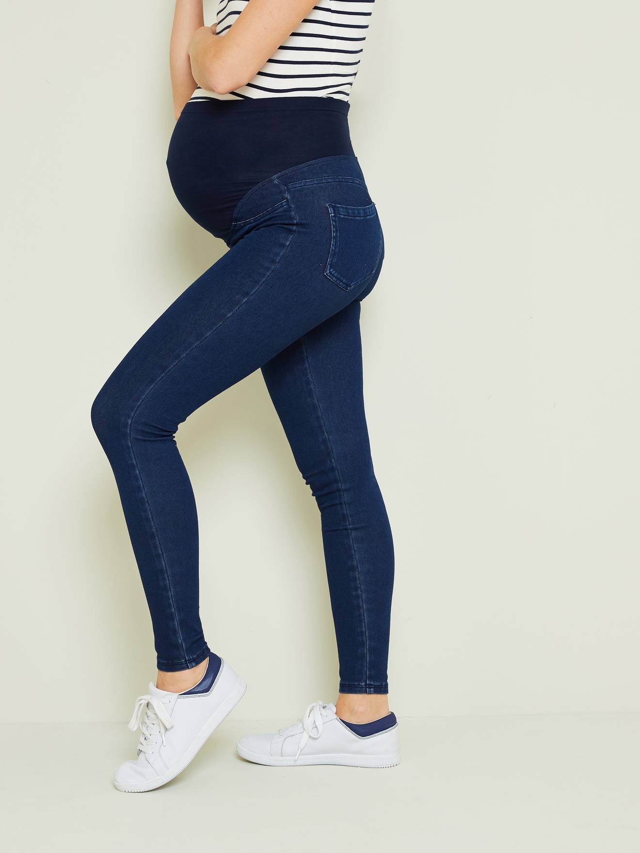 Super skinny de grossesse effet jean denim clair