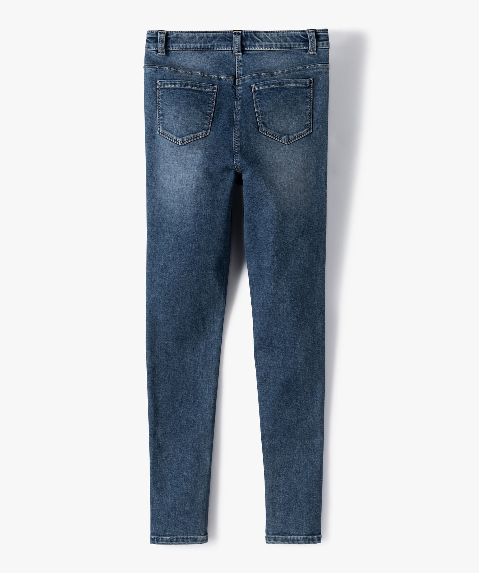 Jean fille coupe ultra skinny taille haute stone | GEMO