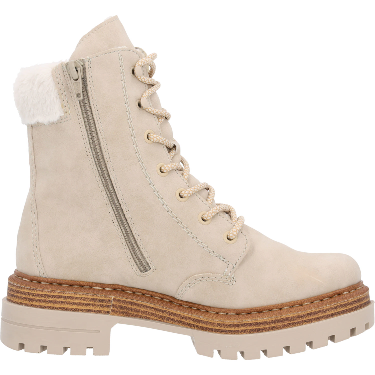 Rieker 75630, Schnürstiefel, Damen, Beige