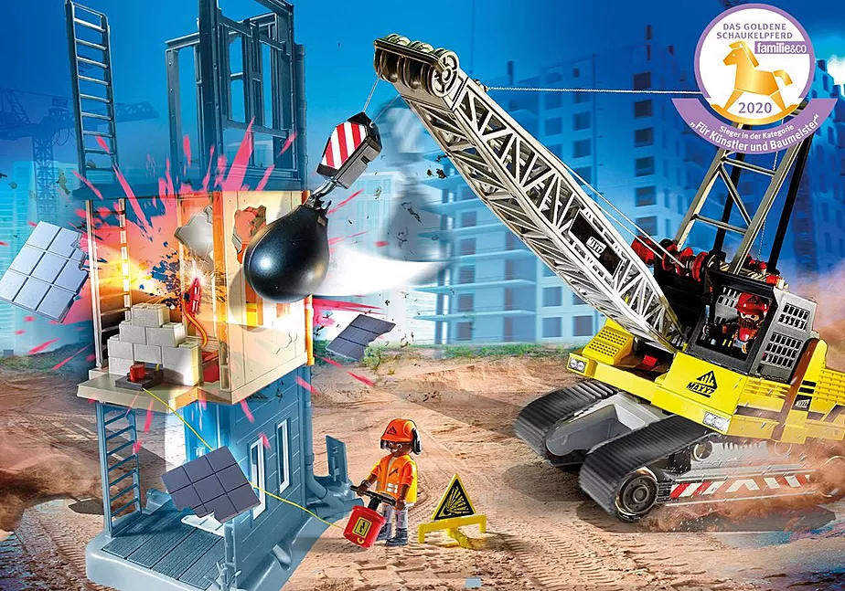 Seilbagger mit Bauteil