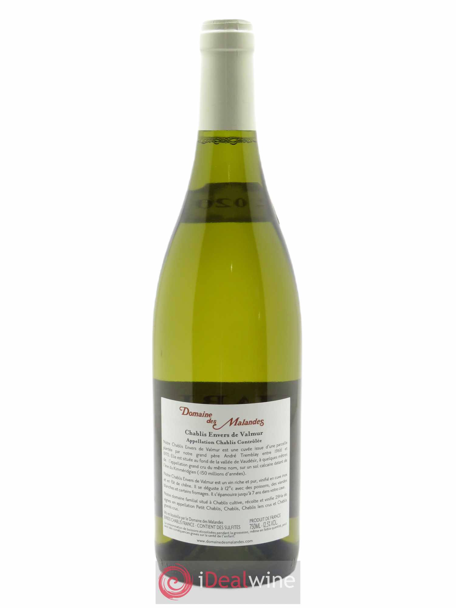 Chablis Envers de Valmur Domaine des Malandes  2020 - Lot de 1 Bouteille