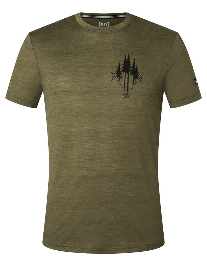 super.natural Merino T-Shirt M FREERIDE TEE in oliv günstig kaufen S