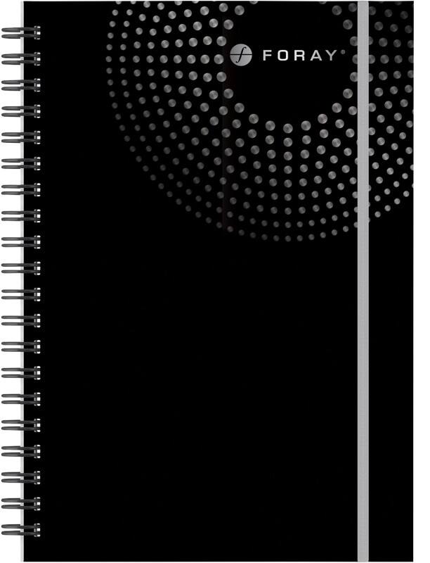 Foray Executive Notizbuch DIN A4 Liniert Spiralbindung Pappkarton Hardback Schwarz Perforiert 200 Seiten 100 Blatt