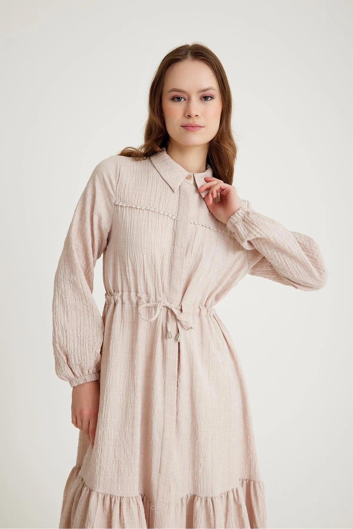 Olcay  Kleid - Beige - A-Linie