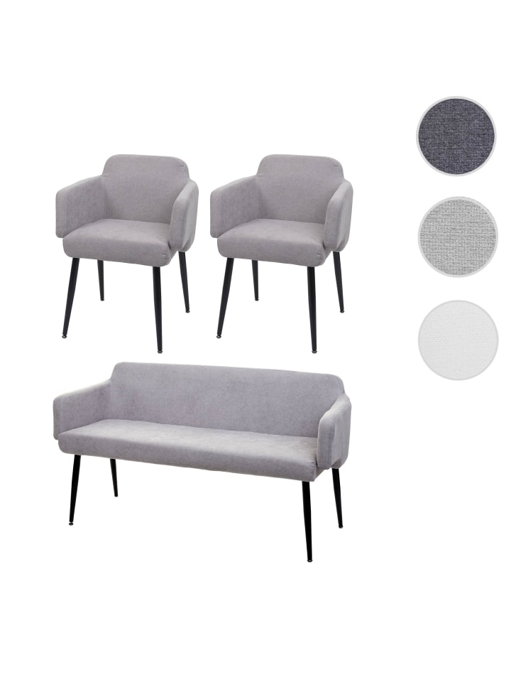 MCW Esszimmer-Set L13 2er-Set Stuhl Sitzbank, Grau günstig kaufen onesize