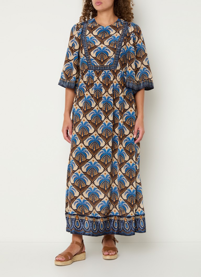 Robe tunique midi Farm Rio avec imprimé et manches papillon