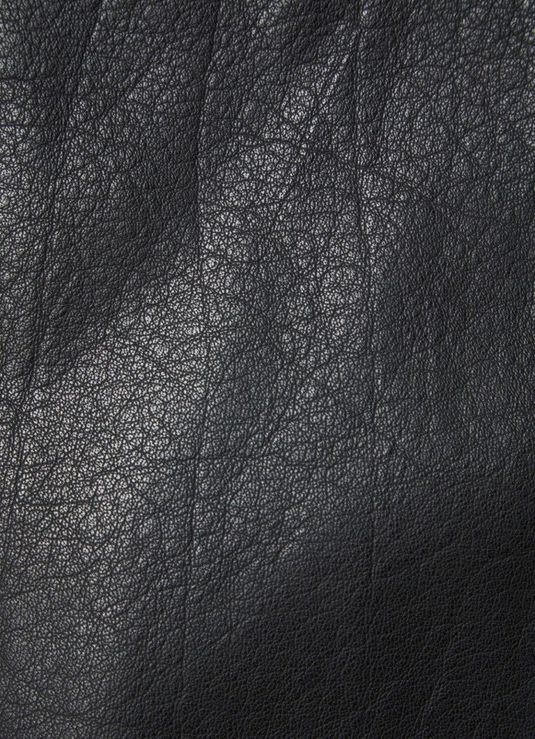 HUGO BOSS Lowis ādas baikeru jaka ar rāvējslēdzēja kabatām