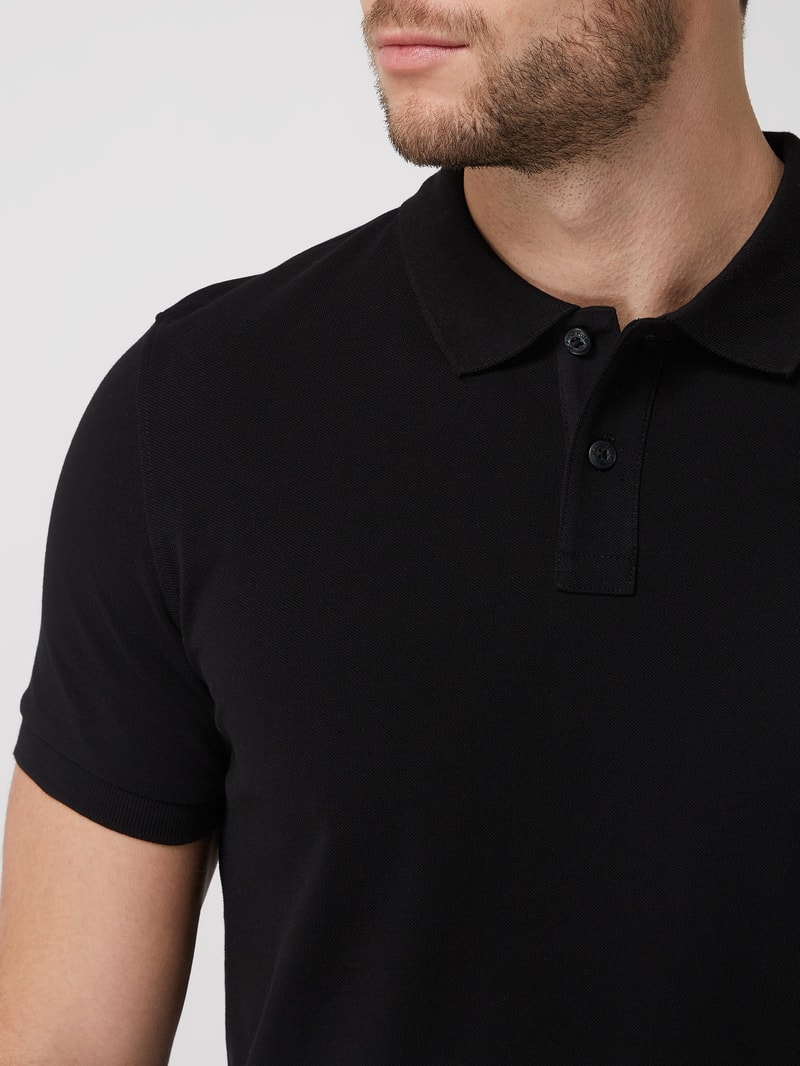 Poloshirt aus Baumwolle in schwarz
