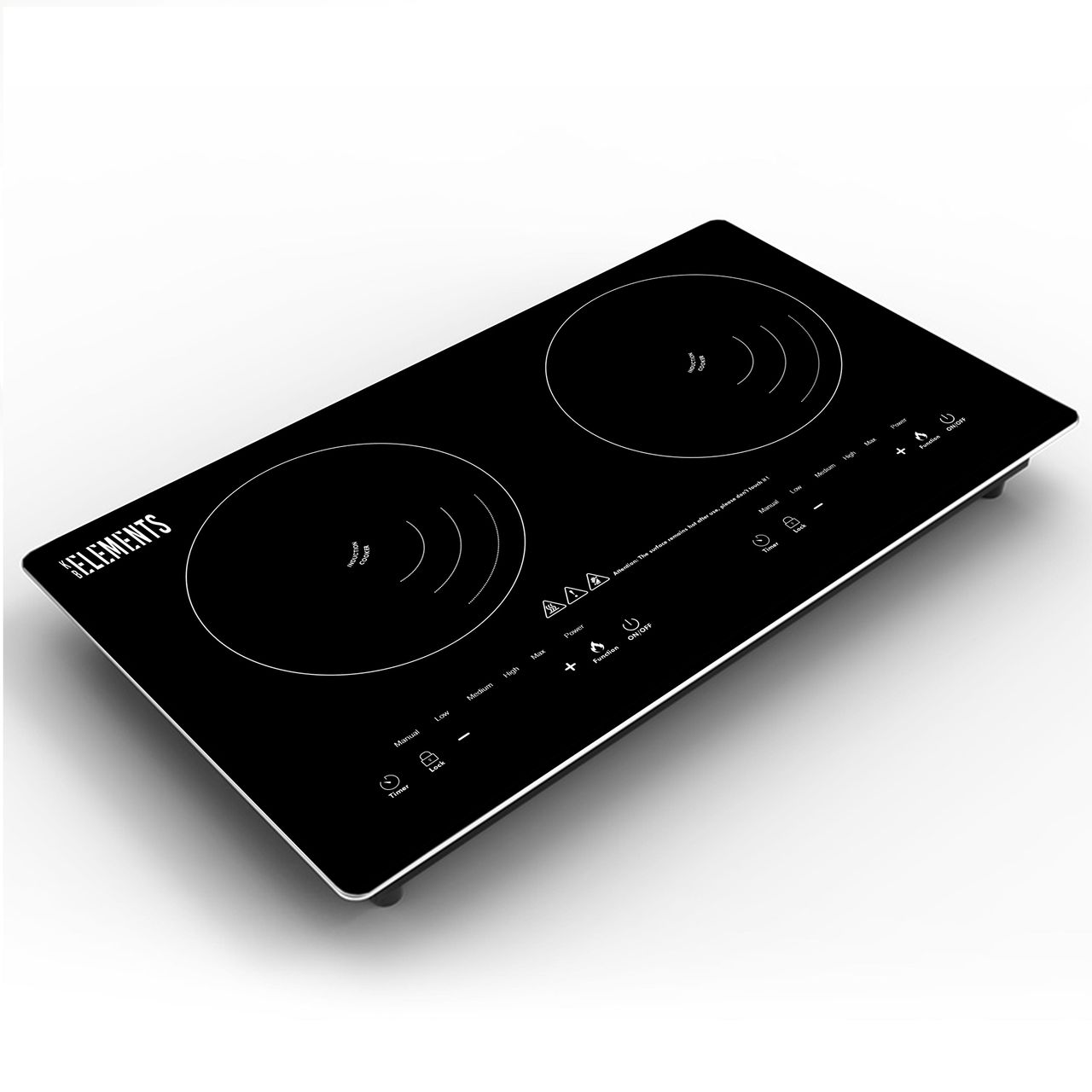 KB Elements ELK103P Doppel Induktionskochplatte 4000W 2 Herdplatten Display   Timmer