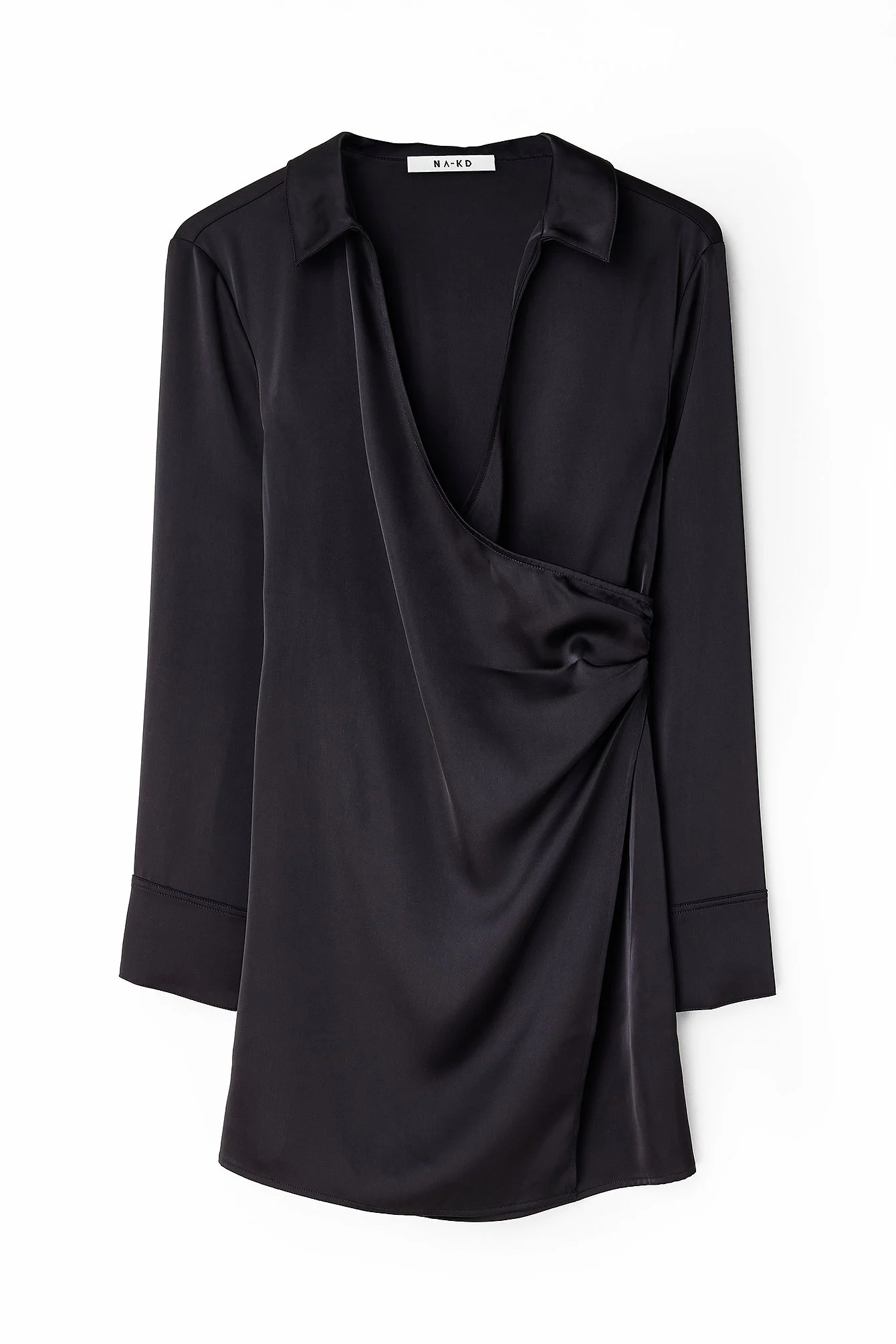 Wickel-Mini-Hemdkleid aus Satin