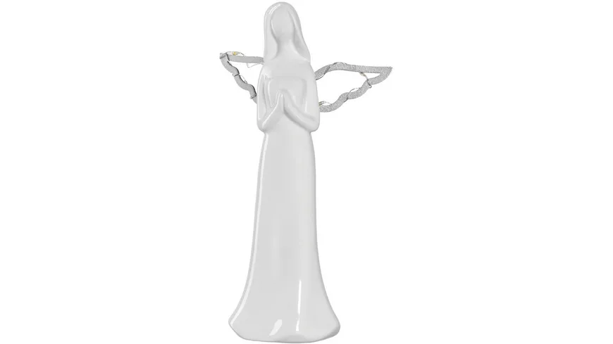 LEONARDO Figur Engel Porzellan LED Neve 20 cm weiß