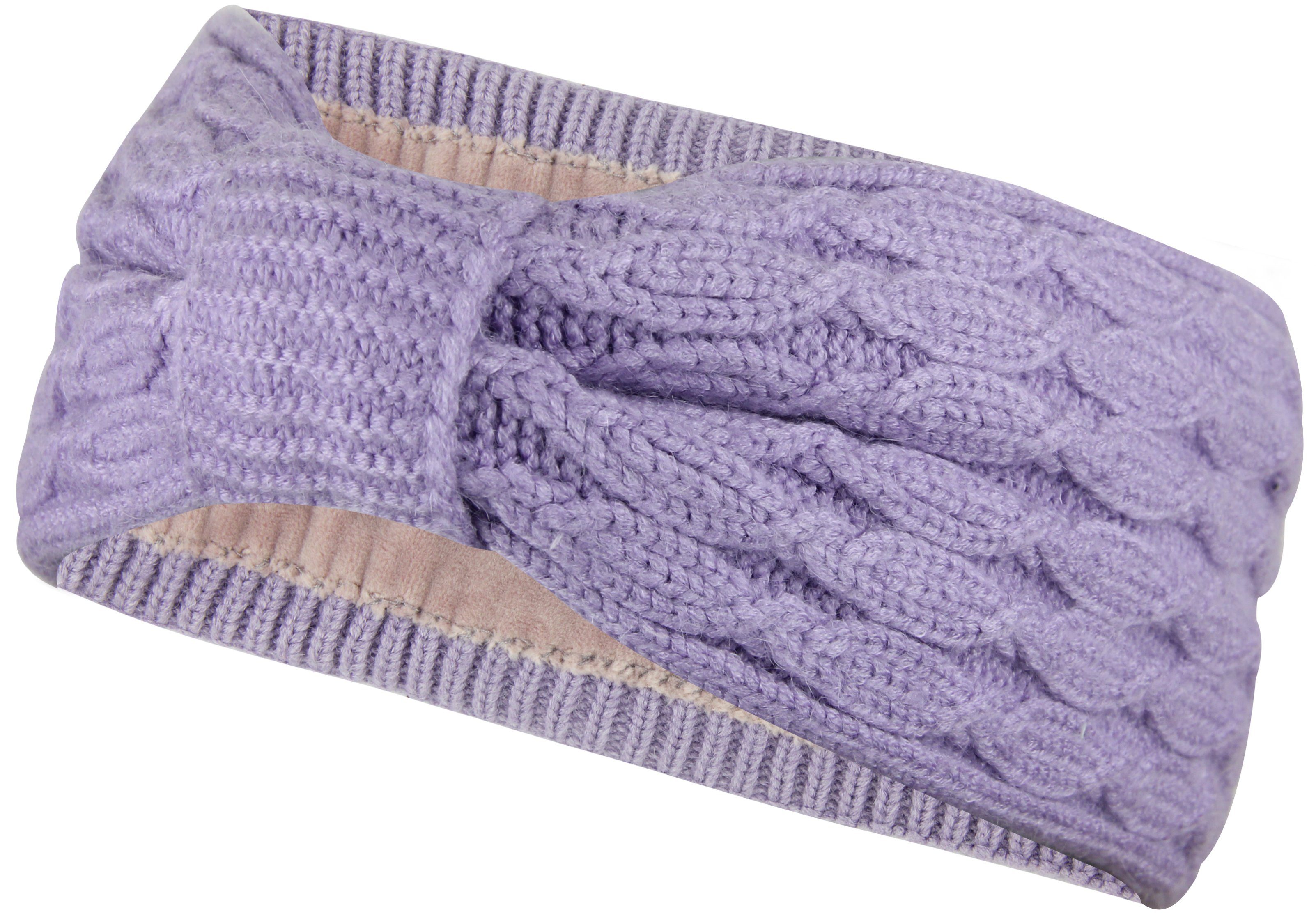 Frentree Stirnband Damen, Strick Haarband im Twist Knoten Schleife Design, Ohrenschützer Mädchen mit weichem Fleece Innenfutter