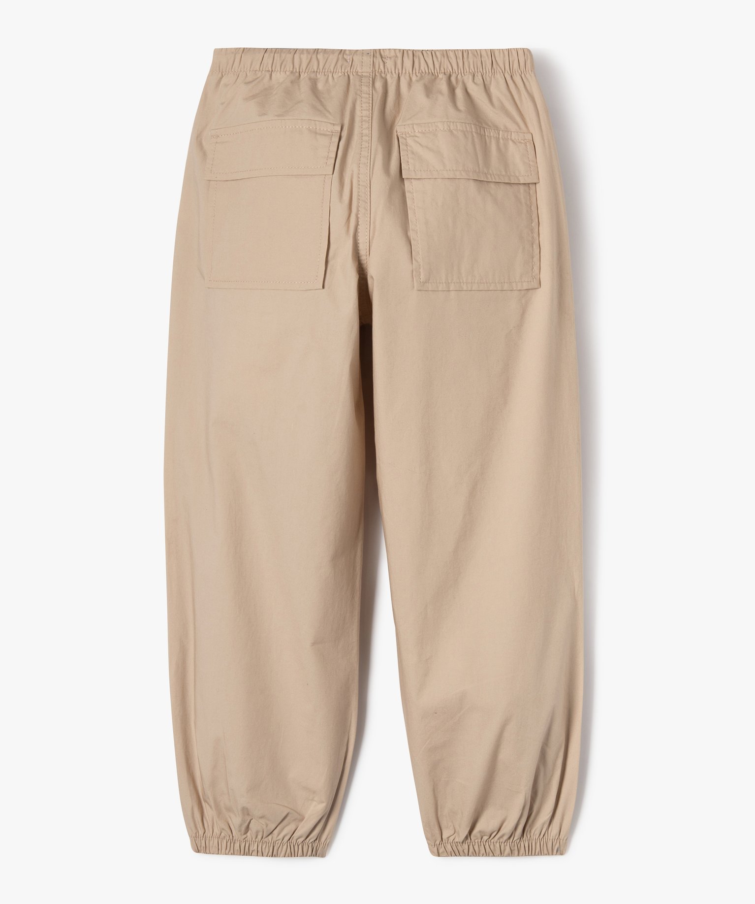 Pantalon baggy avec plis aux genoux fille ecru | GEMO