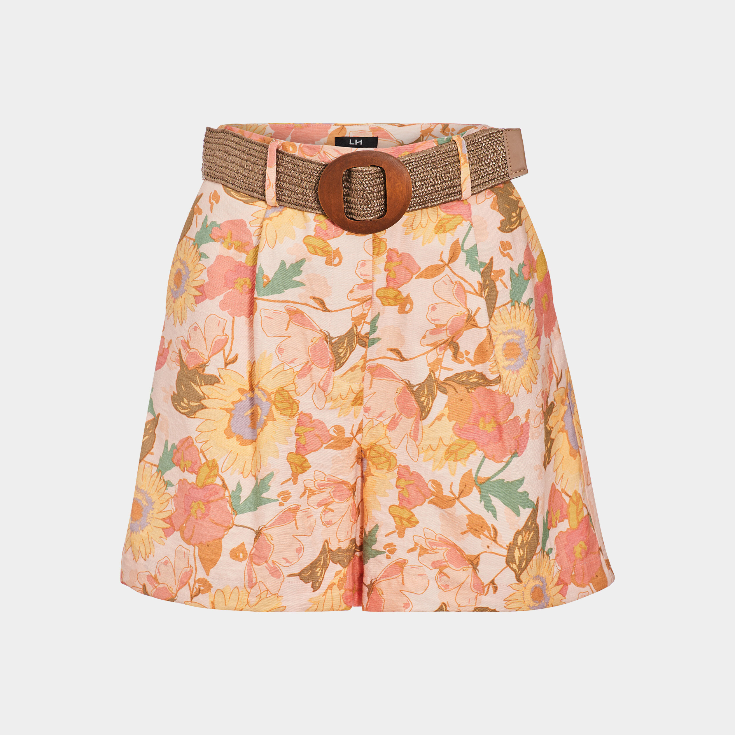 Short évasé avec ceinture ecru femme | La Halle