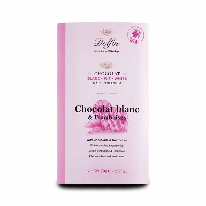 Dolfin - Weiße Schokolade mit Himbeeren 70g