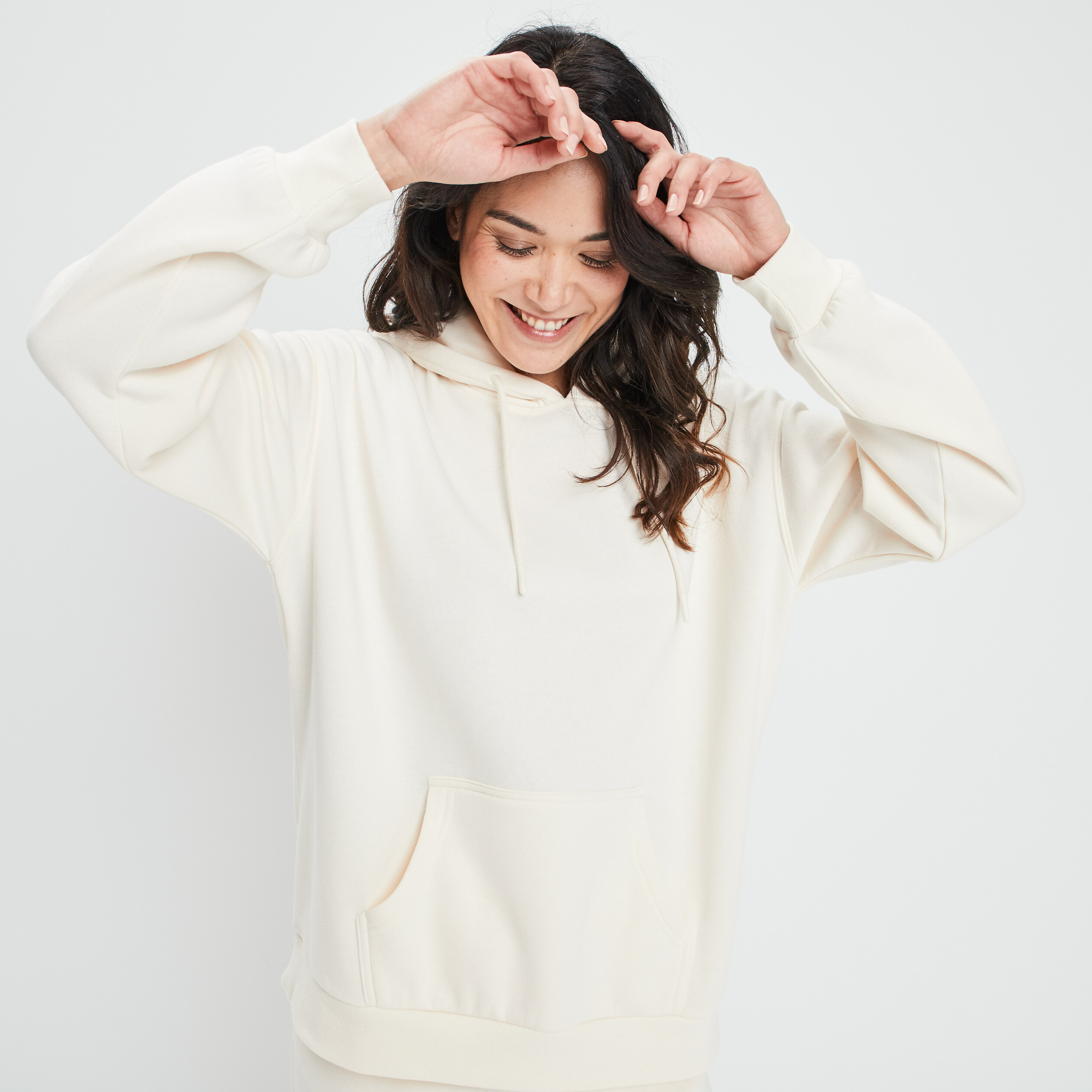 Sweat molleton à capuche hoodie sable femme | La Halle