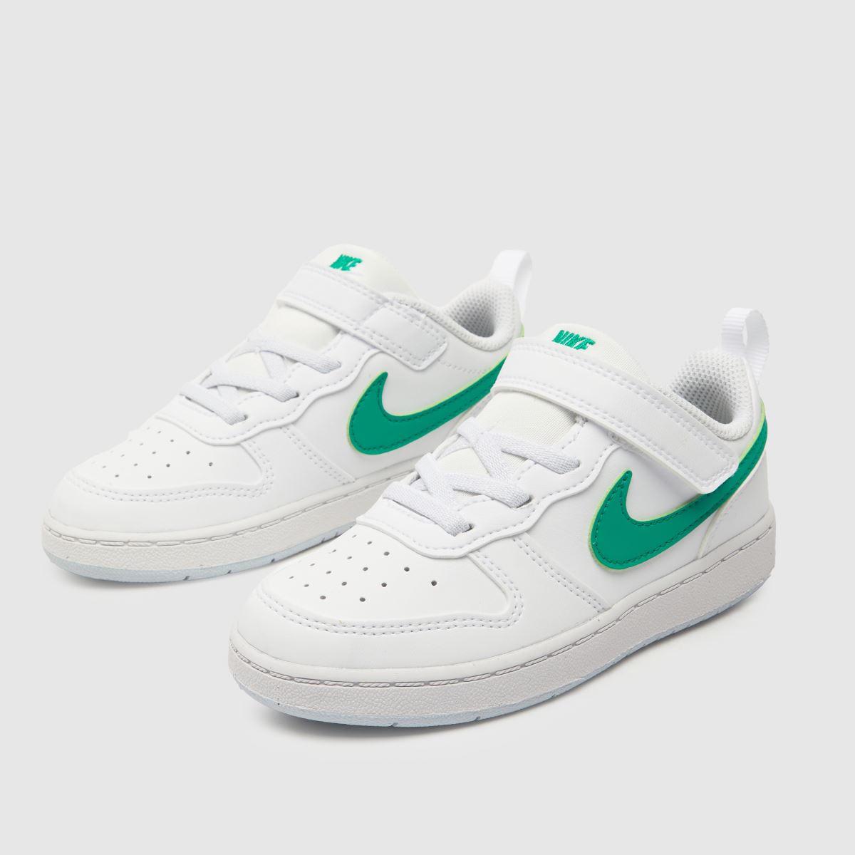 Nike vita & gröna Court Borough låga sneakers för småbarn