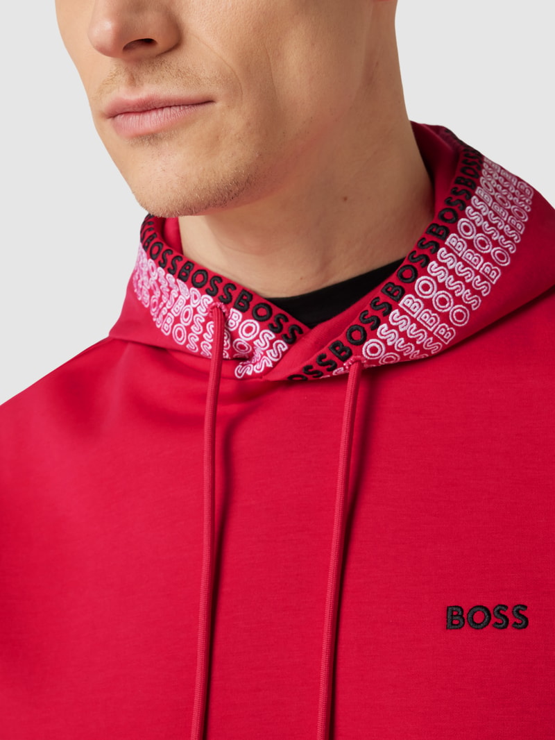 Hoodie mit Label-Stitching Modell 'Soody' in pink