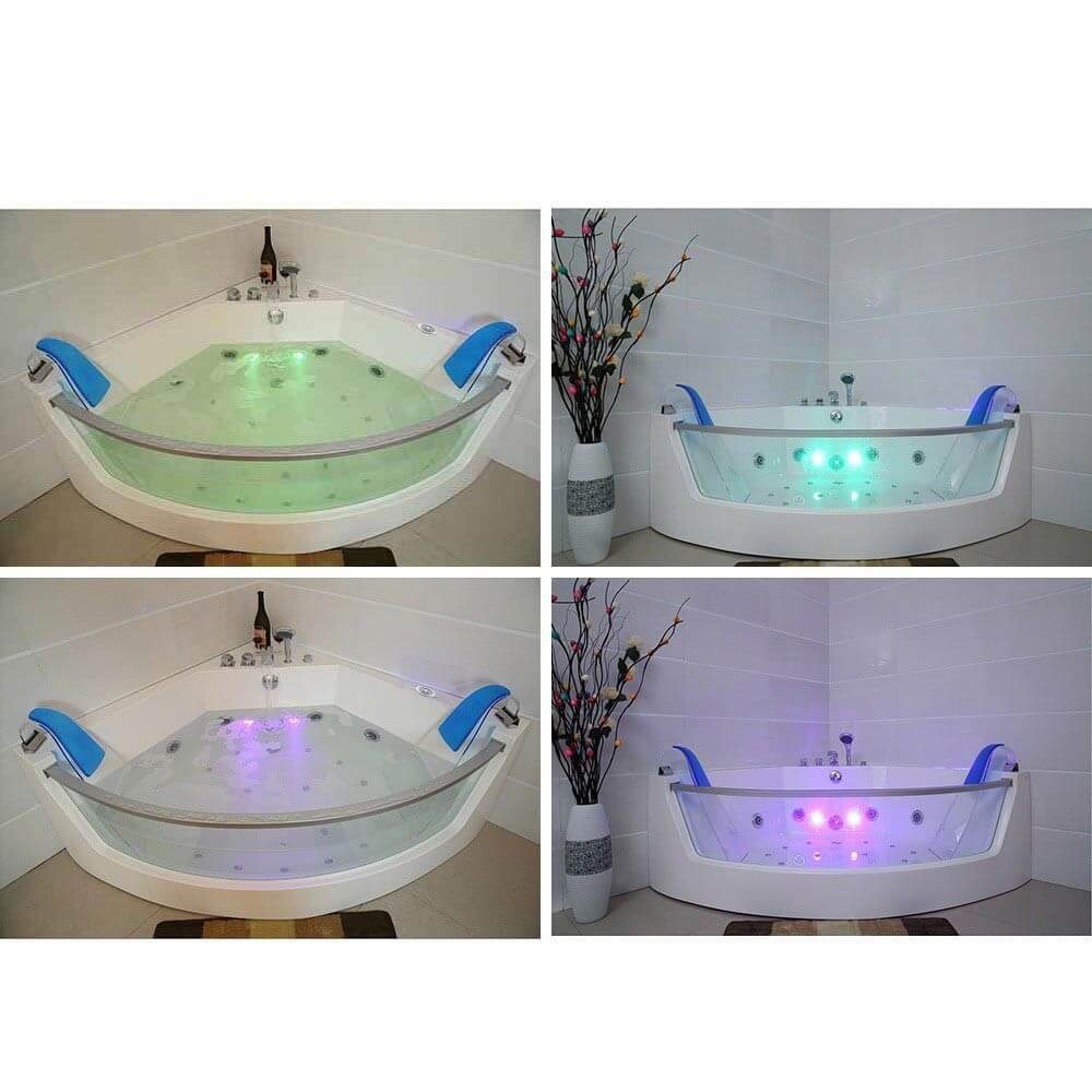HOME DELUXE Whirlpool-Badewanne Whirlpool ATLANTIC - L, Eckbadewanne für 2 Personen