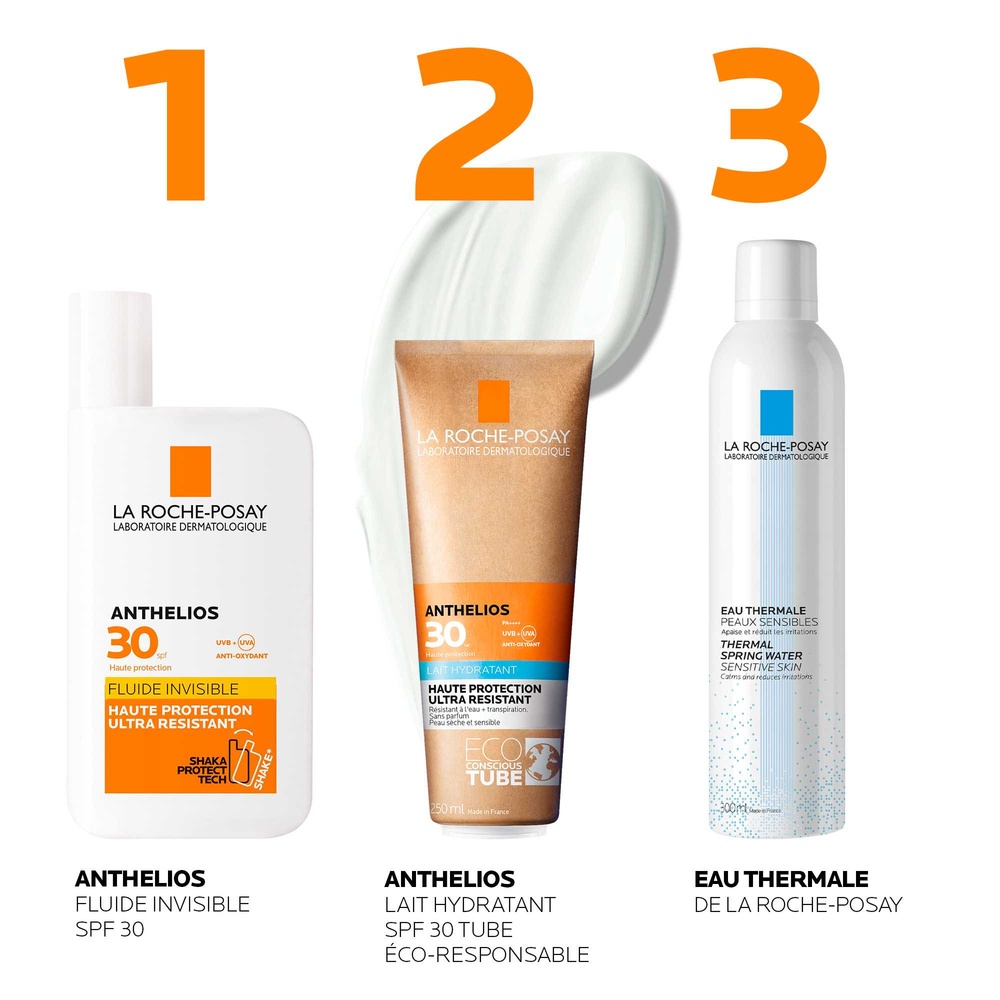 La Roche-Posay Anthelios Crème Solaire Lait Hydratant Haute Protection 30 Sans Parfum Peaux Sèches Tube