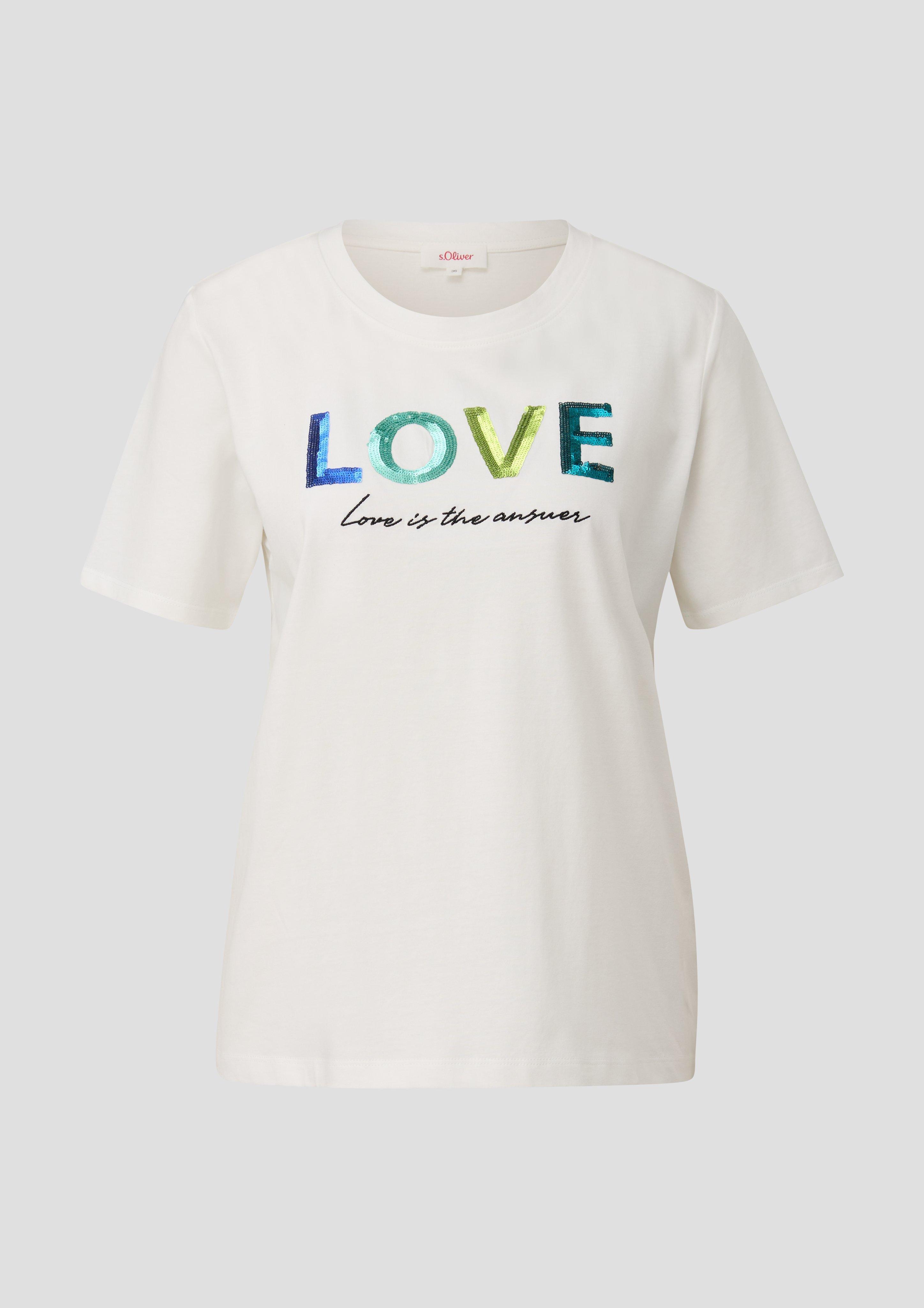 Baumwollshirt mit Pailletten-Stickerei  2145527-02D1