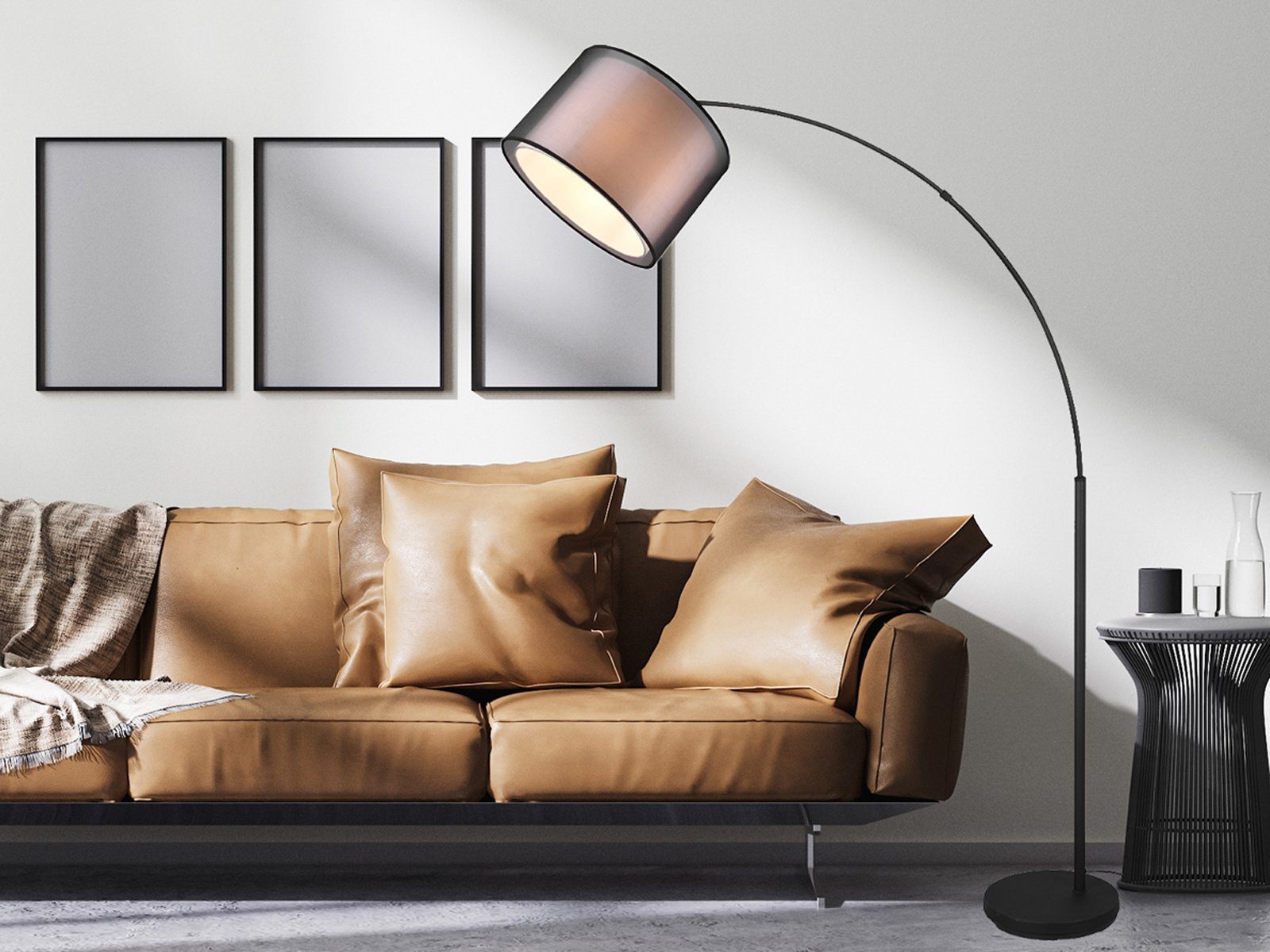 meineWunschleuchte LED Bogenlampe, Dimmfunktion, LED wechselbar, Warmweiß, Designer Bogen-stehlampe dimmbar große Ausladung Esstisch, Höhe 171cm