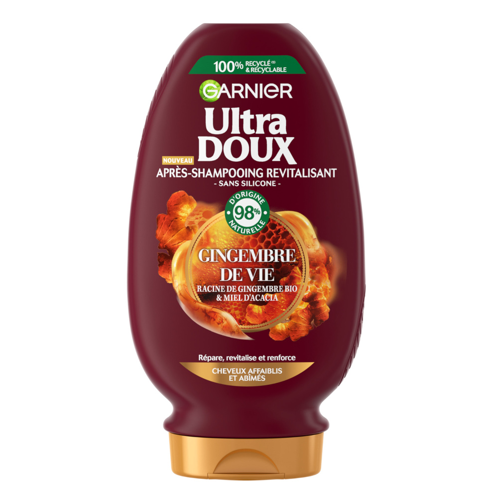 garnier Ultra Doux Gingembre de Vie Après-shampoing au Gingembre Revitalisant pour cheveux Affaiblis