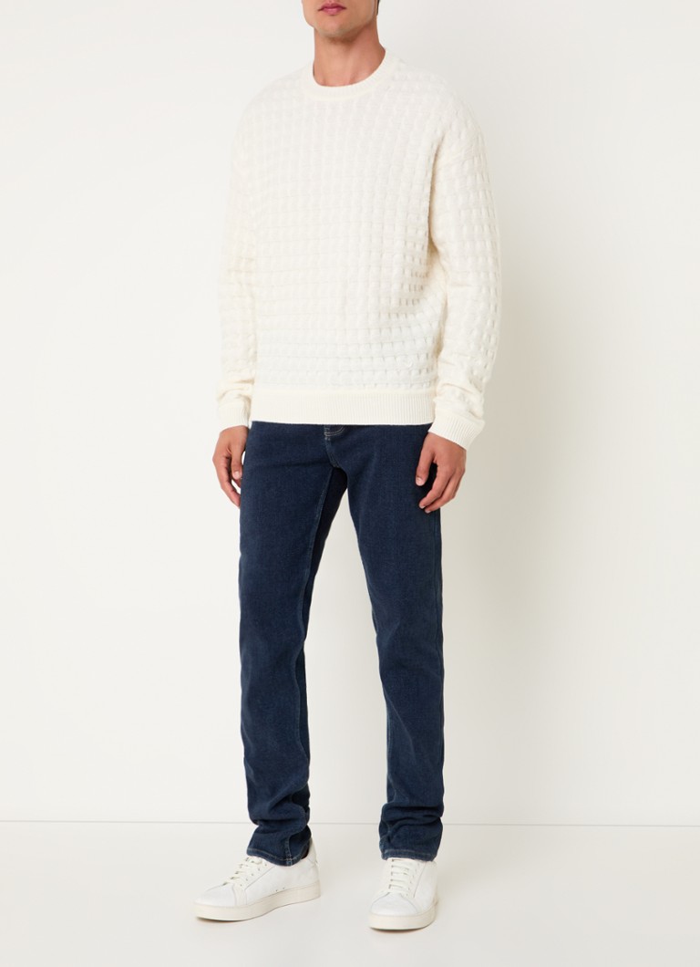 Emporio Armani textured chunky knit wool pullover