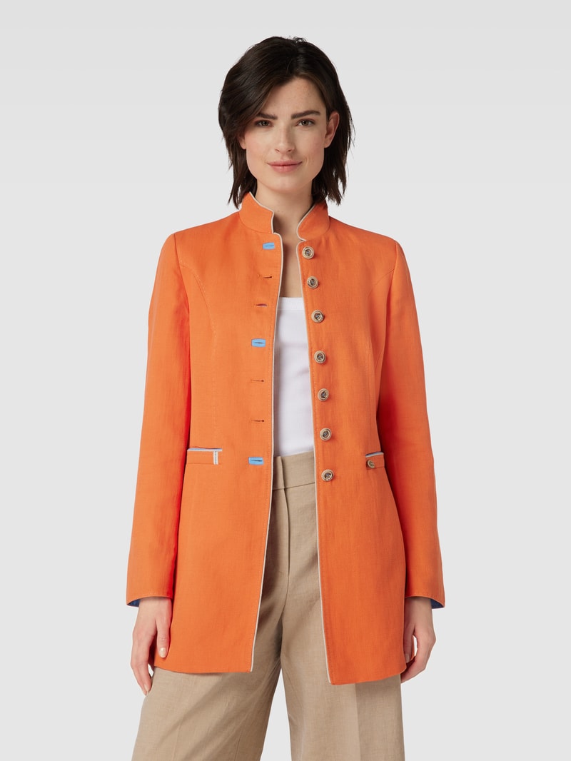 Blazer mit Stehkragen in orange