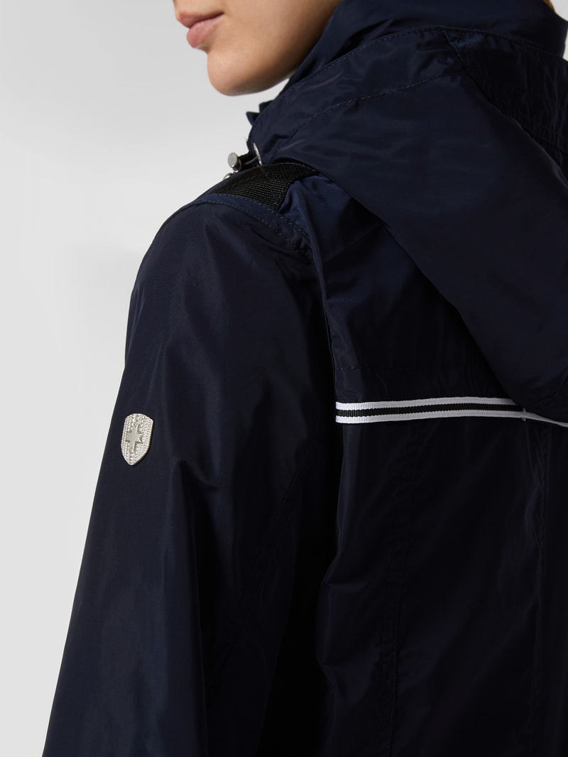 Jacke mit Label-Detail Modell 'ILLUSION' in marineblau