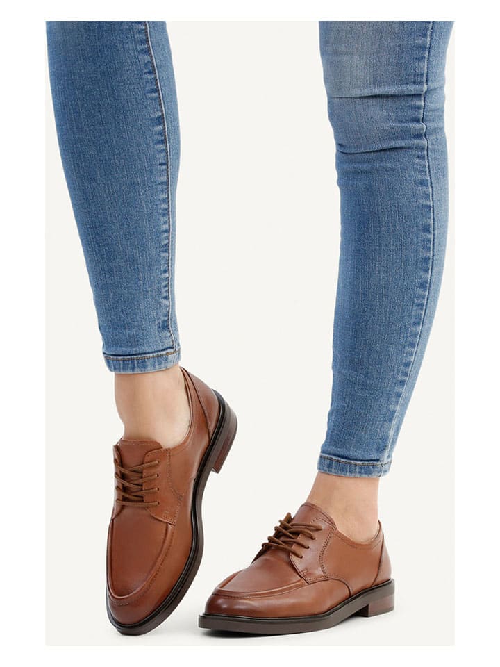 Caprice Leder-Schnürschuhe in Hellbraun günstig kaufen