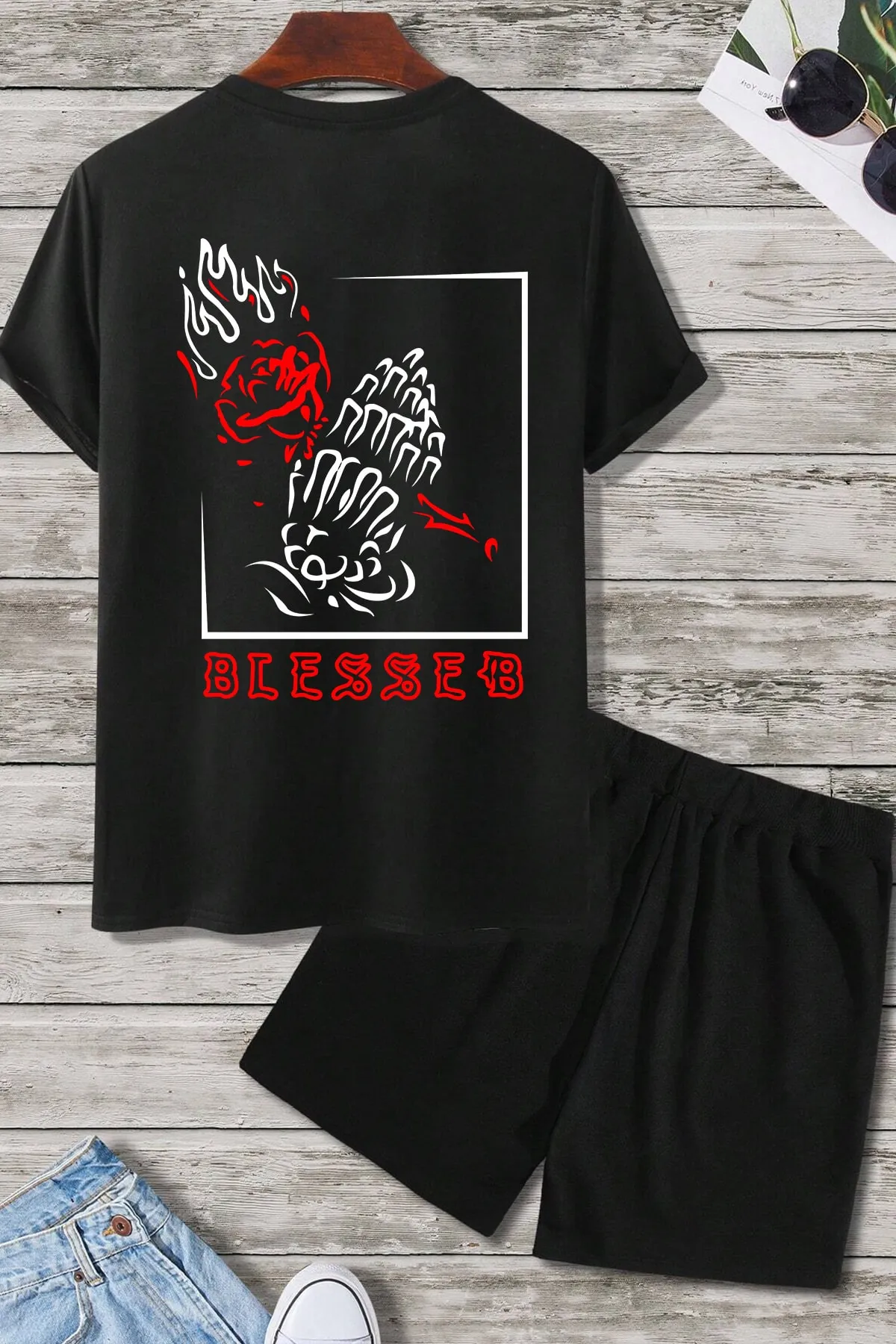 uyguntarz  Shorts-Set mit BLESSEB-Print