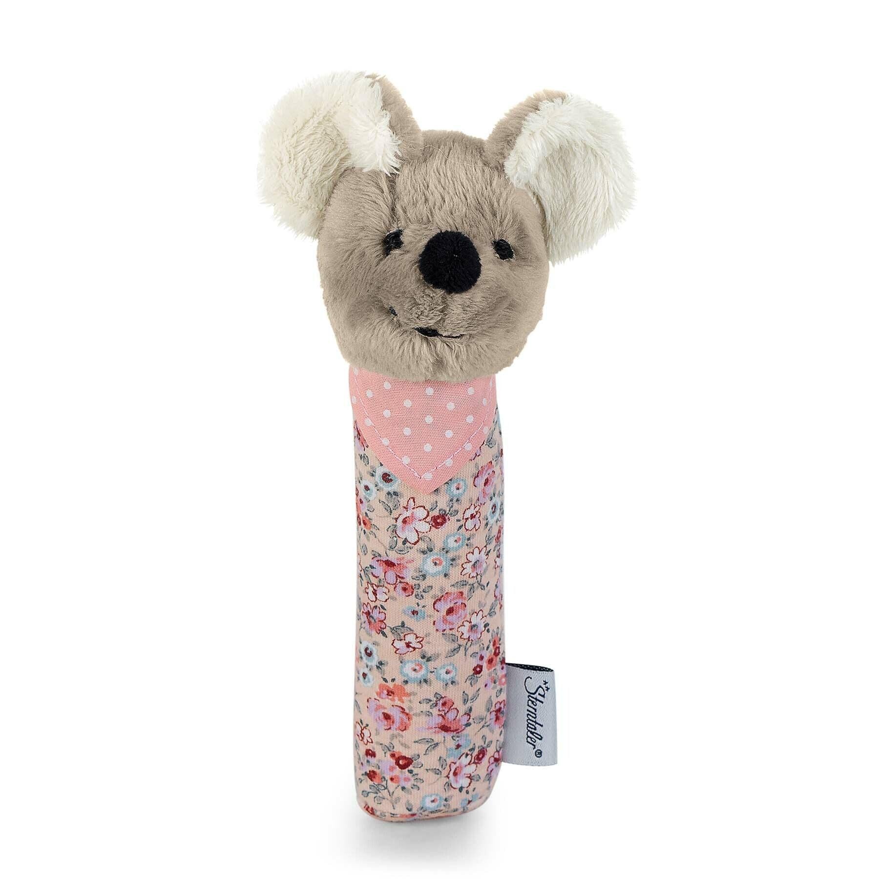 Greif-Quietsche Maus Mabel in Rosa, 17 cm