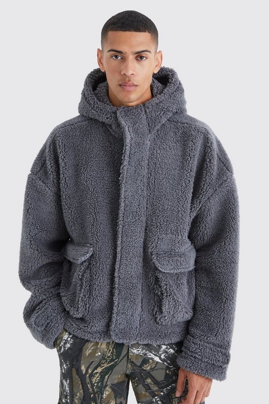 Kastiger Oversize Cargo-Hoodie mit Reißverschluss