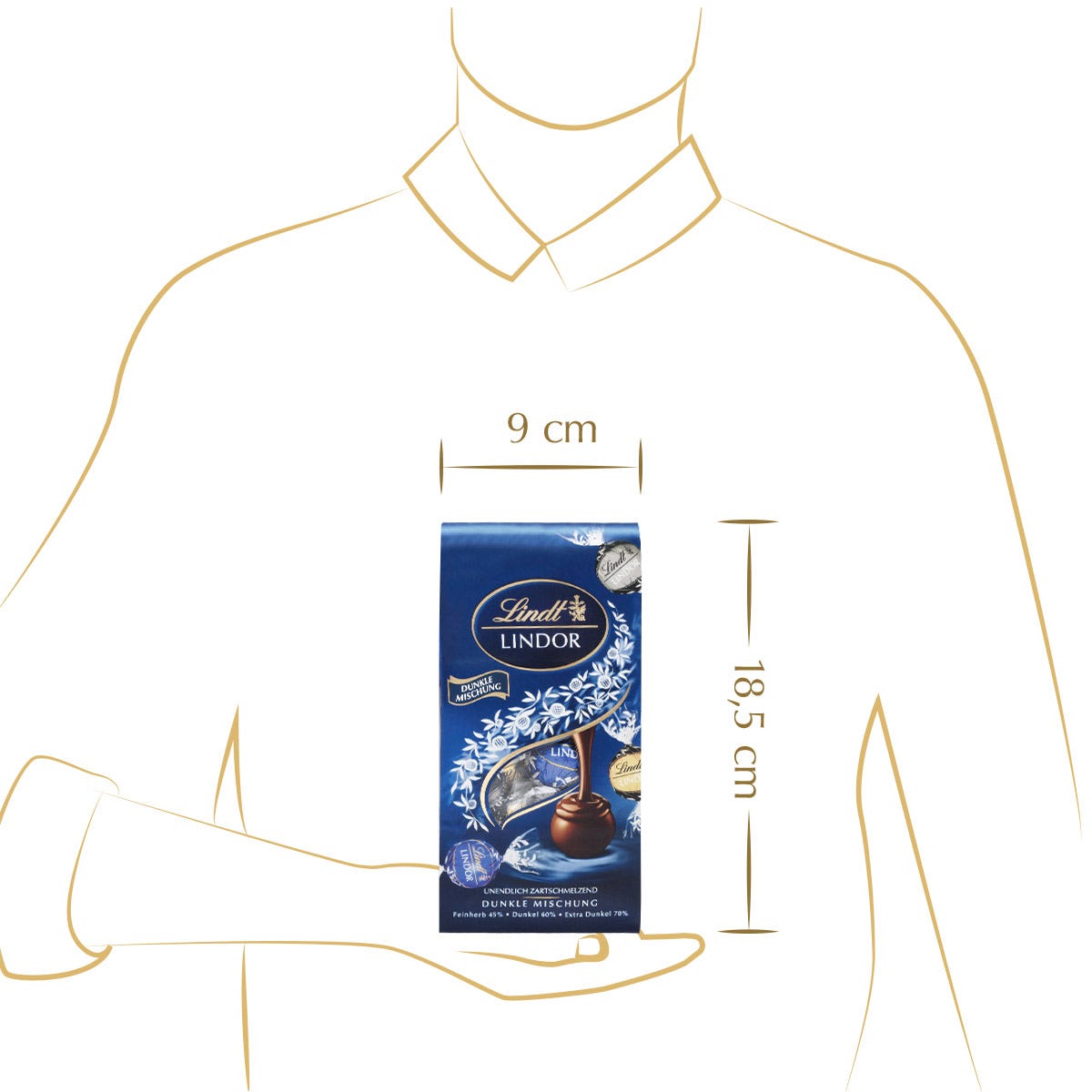 LINDOR Kugel Beutel Dunkle Mischung, 136g