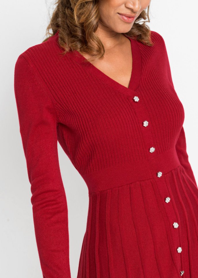Strickkleid mit Plissee
